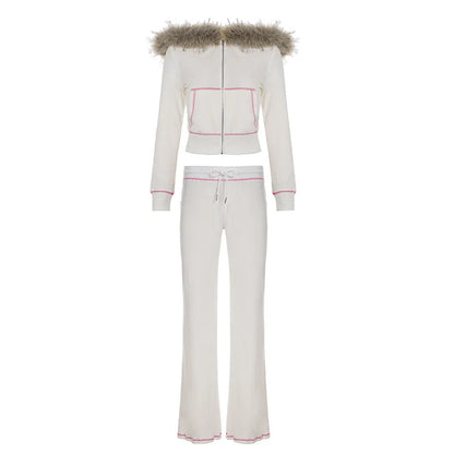 Joskaa Velvet Hooded Flare Two Piece Set - two piece set image 4