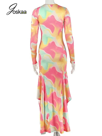 Women's Long Sleeve Bodycon Maxi Dress - Detail View