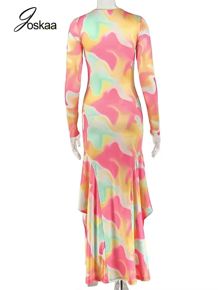 Women's Long Sleeve Bodycon Maxi Dress - Detail View