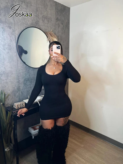 Women's Long Sleeve High Waist Bodycon Dress – Women's Fashion Wholesale – Front View