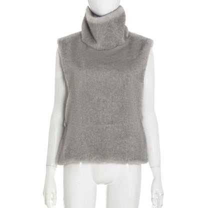 Women's Sleeveless Furry Vests High Jacket
