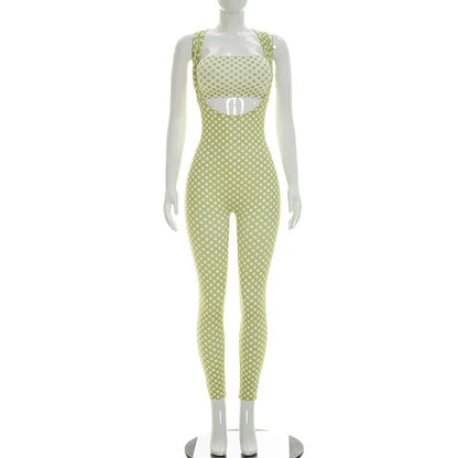 Women's Polka Dot Strapless Sleeveless Two Piece Set