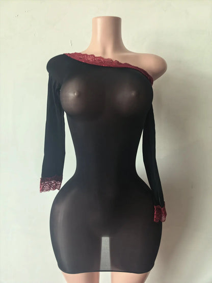 Joskaa Lace Long Sleeve Bodycon Dress - bodycon dress image 4