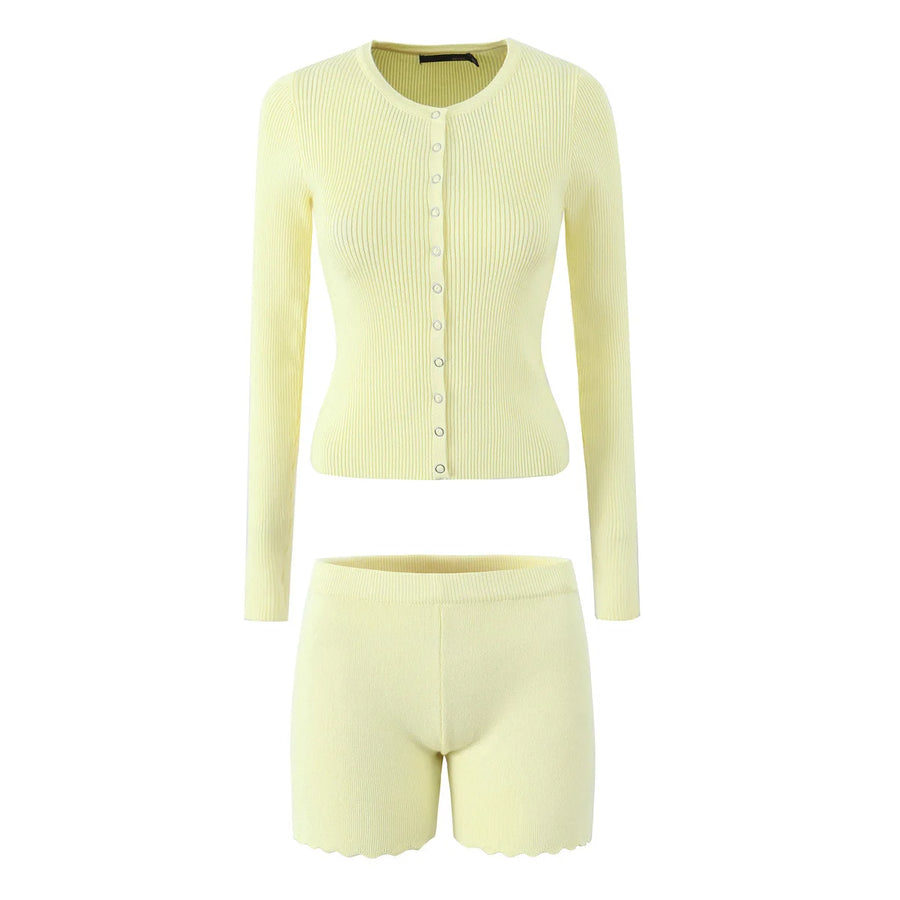 Joskaa Ribbed Knit Crop Two Piece Set - two piece set image 7