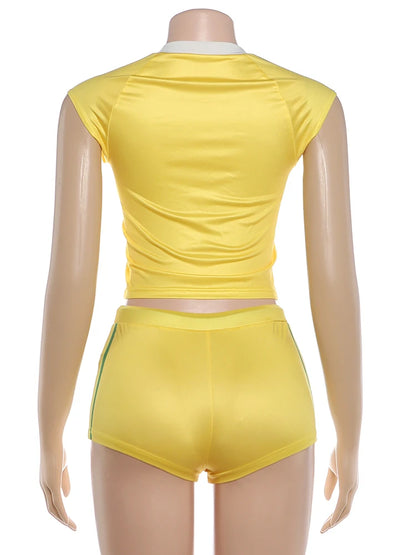 Joskaa Short Sleeve Crop Two Piece Set - two piece set image 4