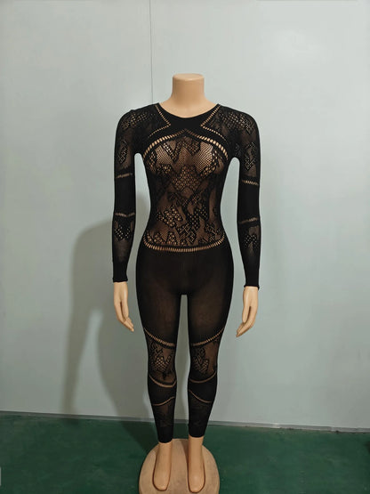 Women's Cutout Long Sleeve Bodycon Romper