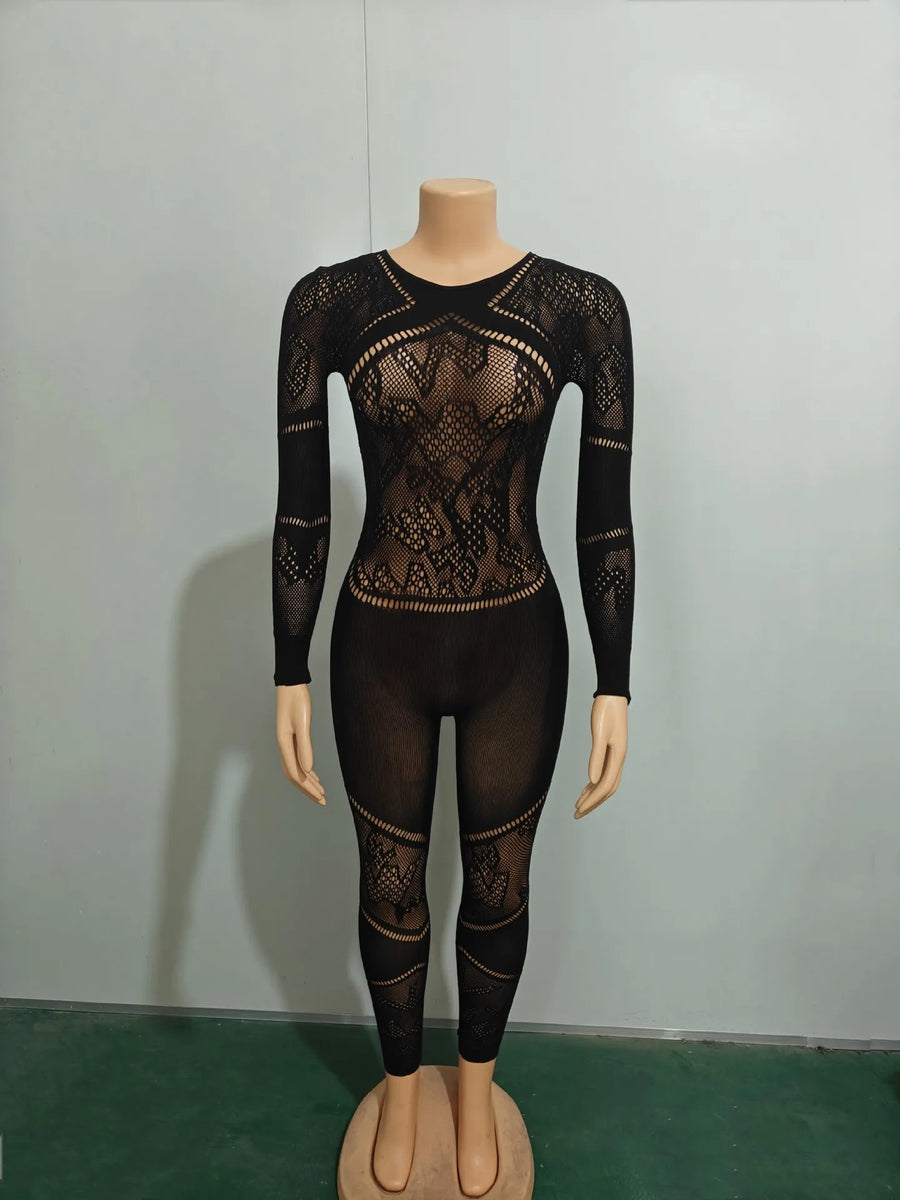 Women's Cutout Long Sleeve Bodycon Romper