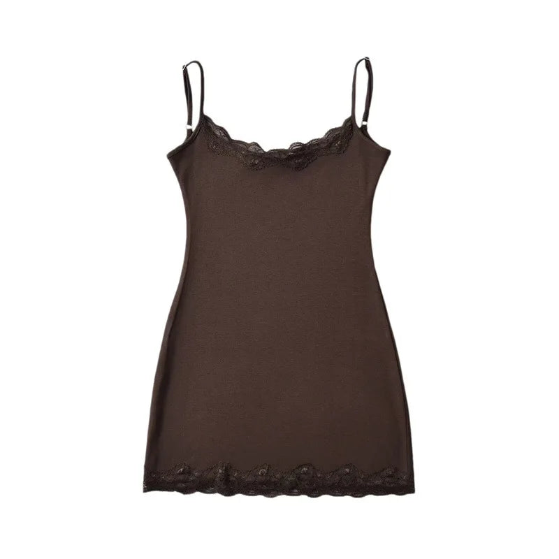 Joskaa Lace Sleeveless Mini Dress Cotton Stretch Slim - mini dress image 9