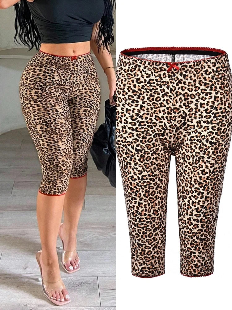 Women's Leopard Print Lace Bodycon Pants - Additional View 8
