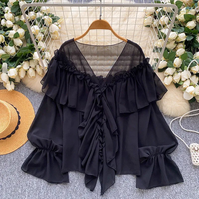 Wholesale Women's Flare Ethereal Chiffon Top