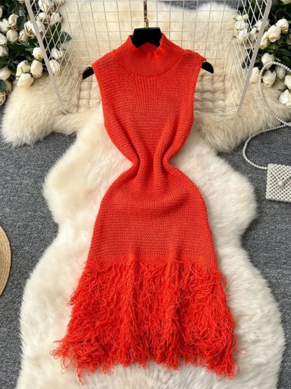 Women's Knit Sleeveless Bodycon Mini Dress