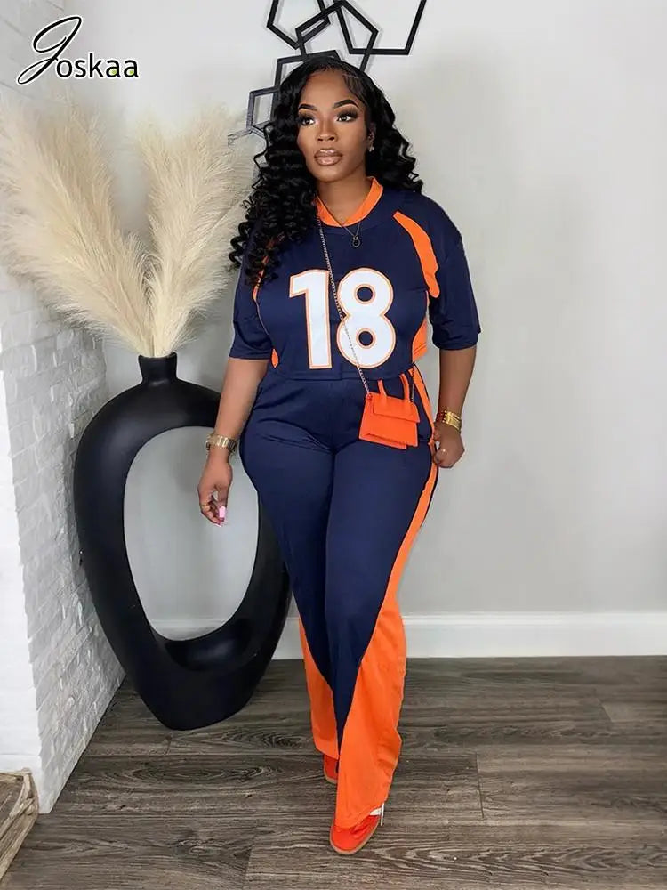 Wholesale Women's Short Sleeve Crop Two Piece Set Purplish Blue – Front View