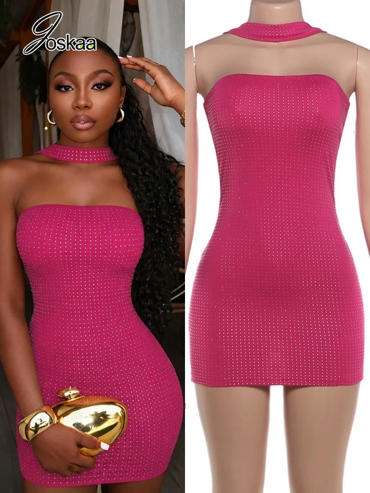 Women's Sequin Backless Halter Mini Dress – Women's Fashion Wholesale – Front View
