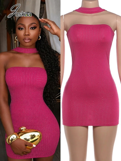 Women's Sequin Backless Halter Mini Dress – Women's Fashion Wholesale – Front View