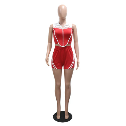 Wholesale Women's Sleeveless Zip Two Piece Set