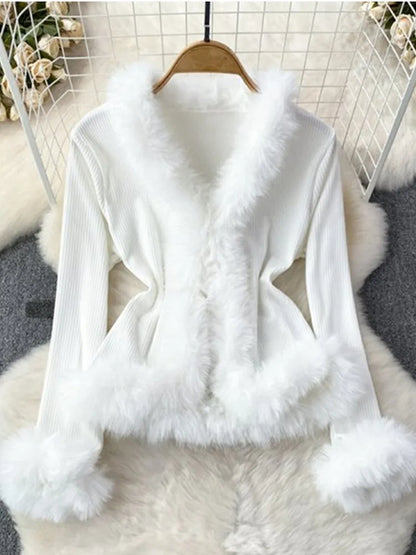 Women's Knit Bodycon Flare Ribbed Jacket