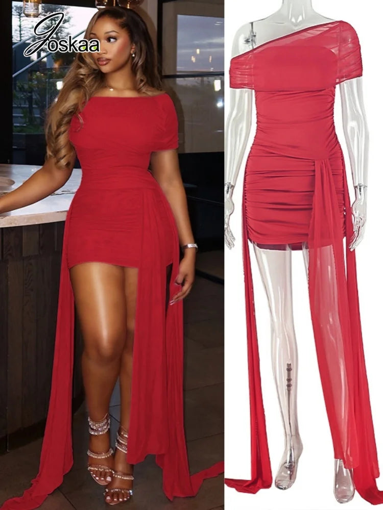 Women's Mesh Ruched Strapless Two Piece Set - Women's Fashion Wholesale - Front View