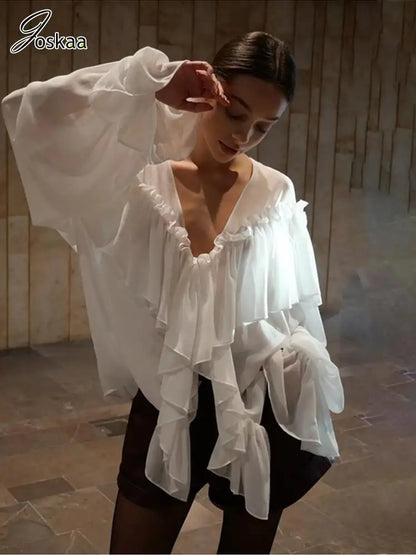 Wholesale Women's Flare Ethereal Chiffon Top – Women's Fashion Wholesale – Front View