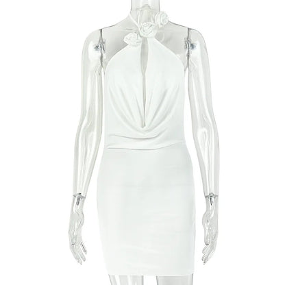 Women's Backless Halter Sleeveless Mini Dress