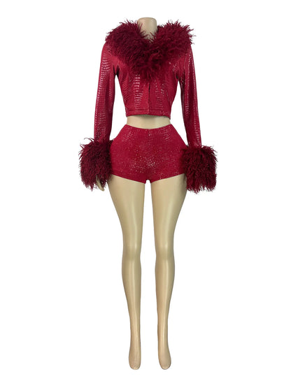 Joskaa Two Piece Set Bronzing Shiny Furry - two piece set image 5