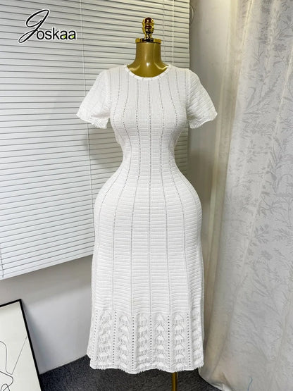 Women's Knit Cutout Short Sleeve Maxi Dress Black – Detail View