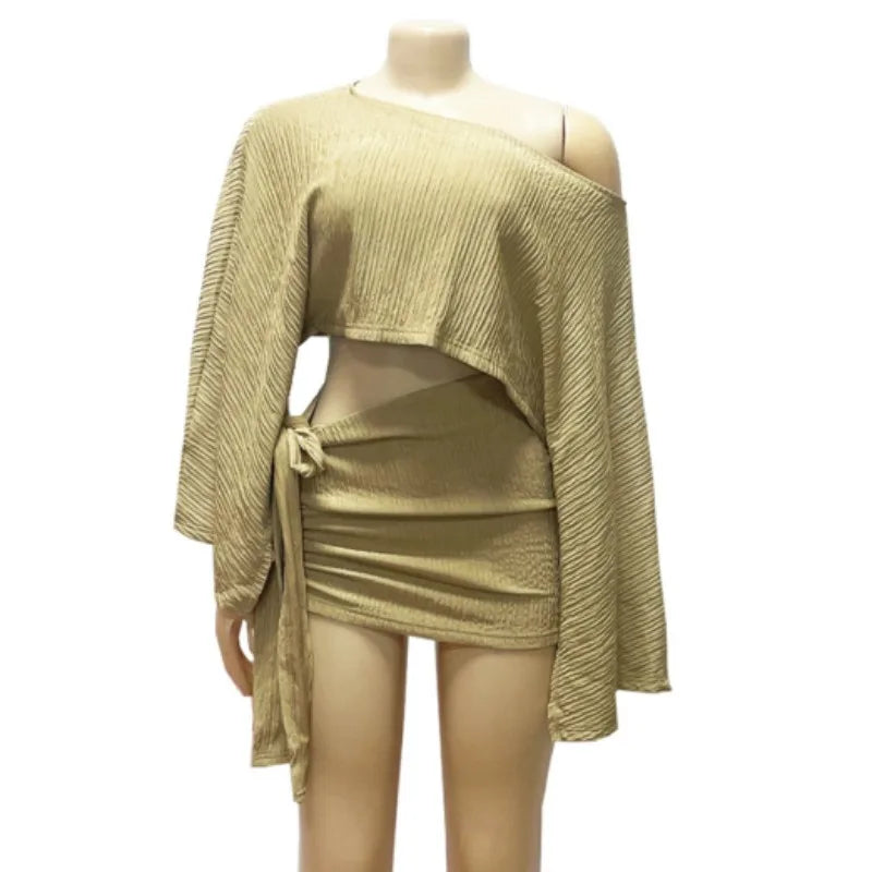 Wholesale Women's Long Sleeve Mini Two Piece Set