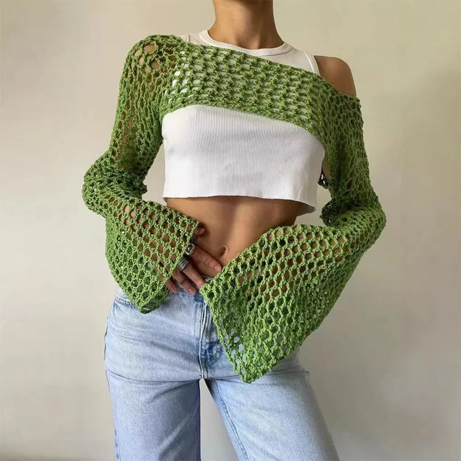 Women's Knit Cutout Long Sleeve Bikini Set