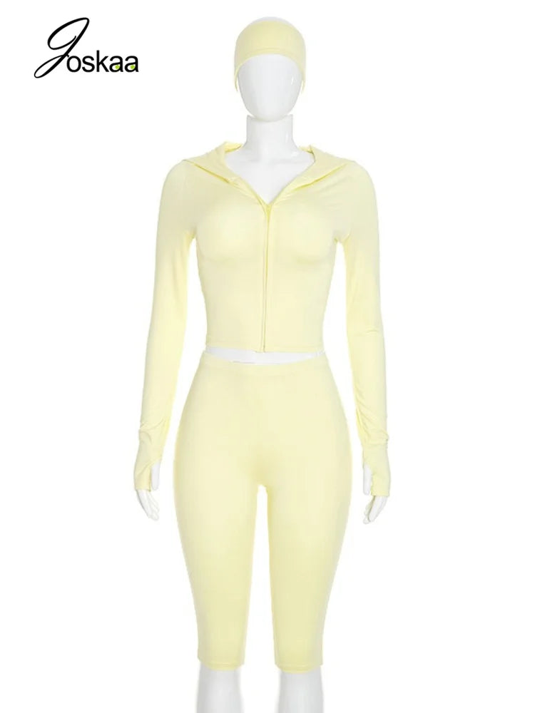 Women's Zip Up Long Sleeve Two Piece Set - Back View