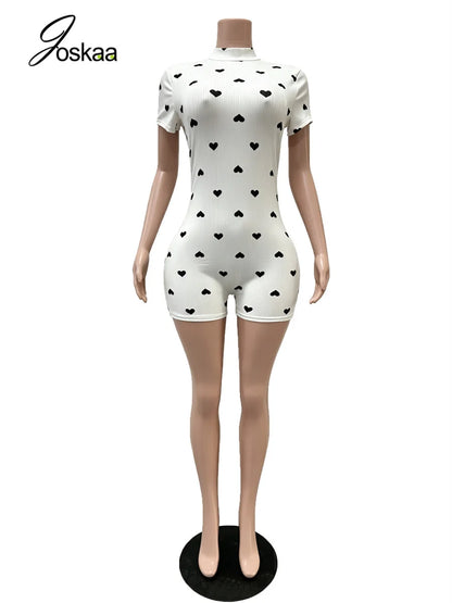 Women's Knit Backless Short Sleeve Romper Blue Leopard – Back View