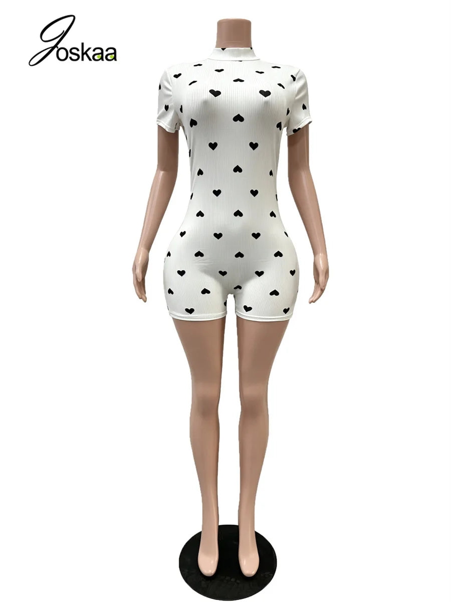 Women's Knit Backless Short Sleeve Romper Blue Leopard – Back View