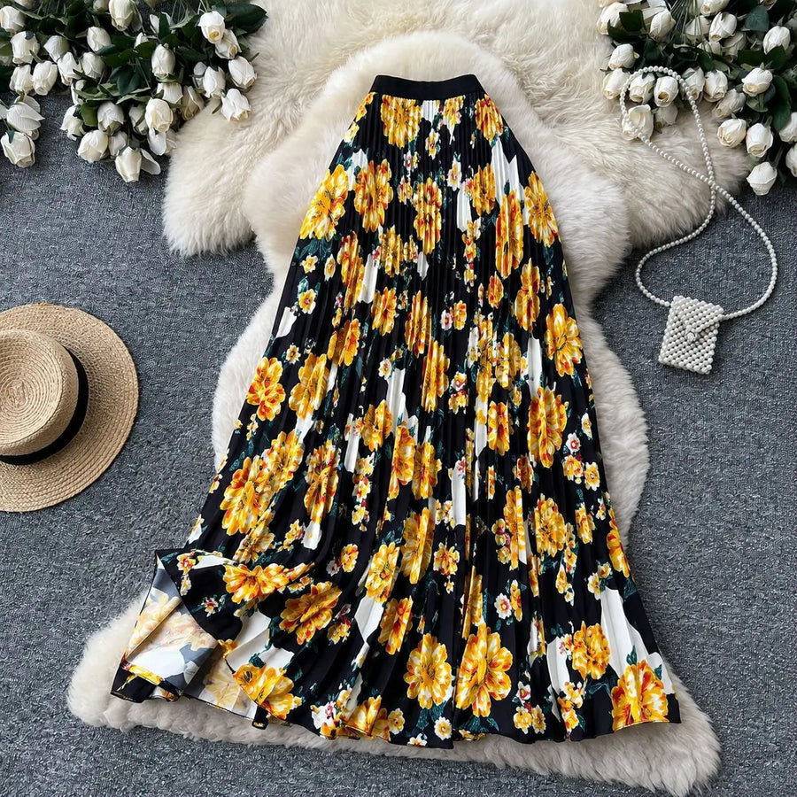 Women's Floral Print High Waist Maxi Dress - Additional View 12