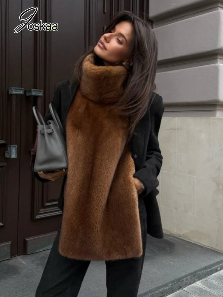 Wholesale Women's Faux Fur Vest Outerwear Top – Detail View