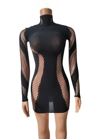 Joskaa Ribbed Knit Long Sleeve Bodycon Mini Dress - mini dress image 7