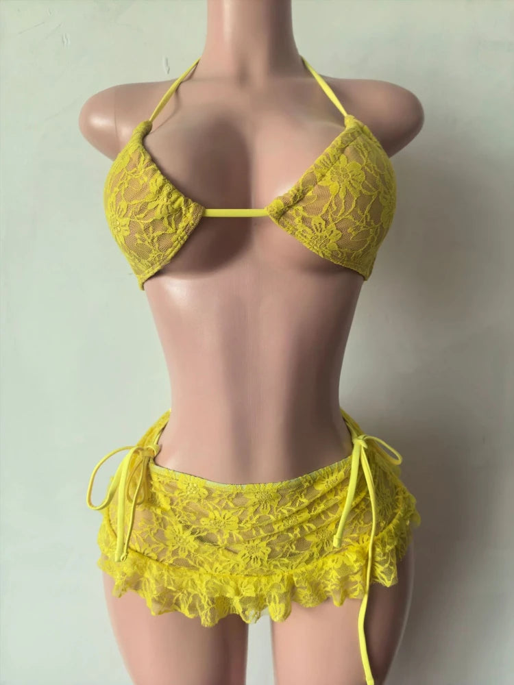 Women's Lace Swimwear Bikini Triangle Tie - Additional View 11