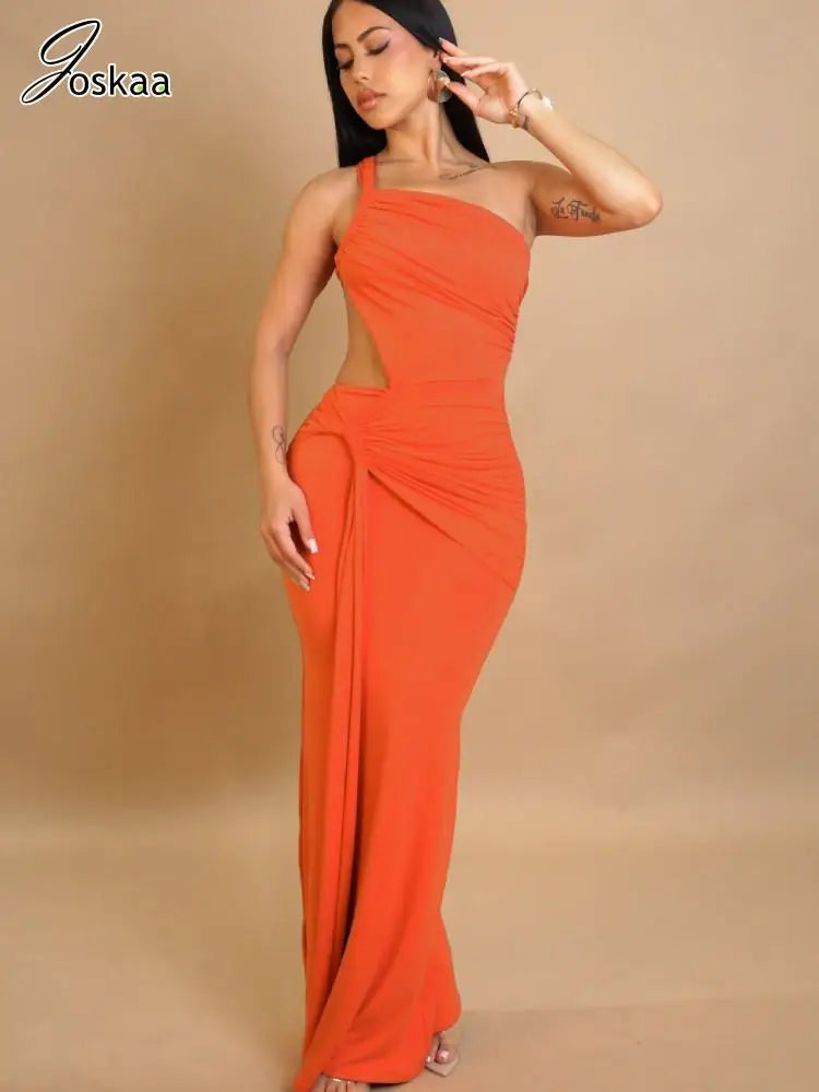 Women's Backless Cutout Pleated Maxi Dress White – Back View
