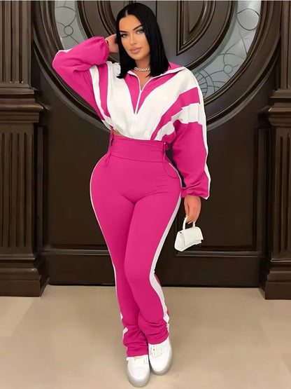 Women's Long Sleeve High Waist Two Piece Set – Women's Fashion Wholesale – Front View