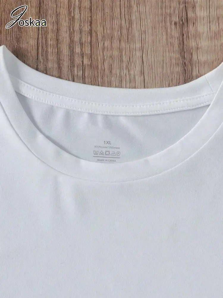 Women's Letter Print Short Sleeve T-shirts Top White – Side View