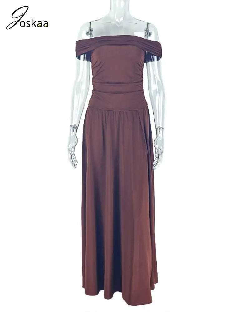 Women's Ruched Strapless Bodycon Maxi Dress Black – Back View