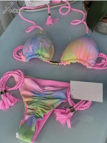 Wholesale Women's Swimwear Piece Bikini Set Purple1 – Side View