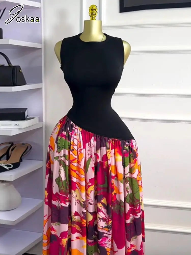Wholesale Women's Sleeveless Bodycon Maxi Dress As Photo – Side View