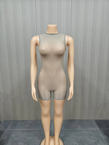 Women's Sleeveless Bodycon Coquette Round Neck Romper