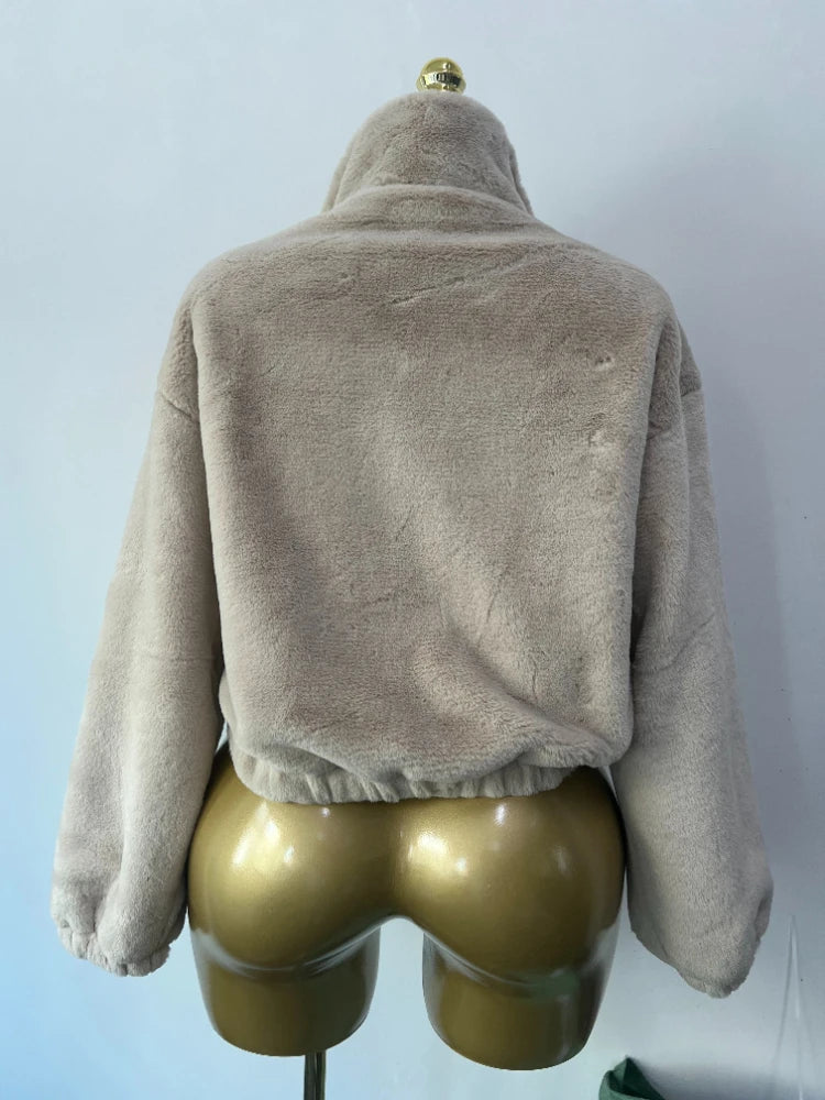 Wholesale Women's Long Sleeve Crop Zip Jacket 771 – Side View