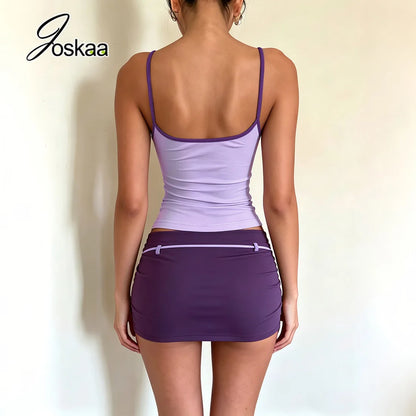 Women's Backless Bodycon Mini Two Piece Set Blue – Side View