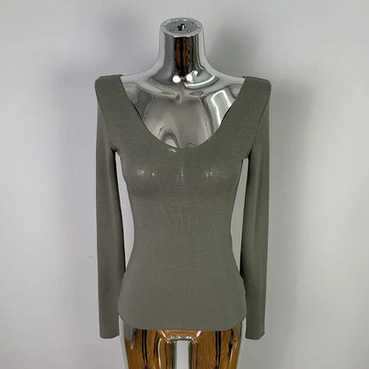 Wholesale Women's Mesh Long Sleeve Bodycon Top
