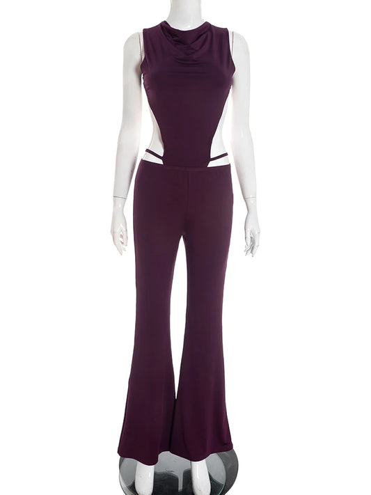 Joskaa Backless Sleeveless Flare Two Piece Set - two piece set image 2