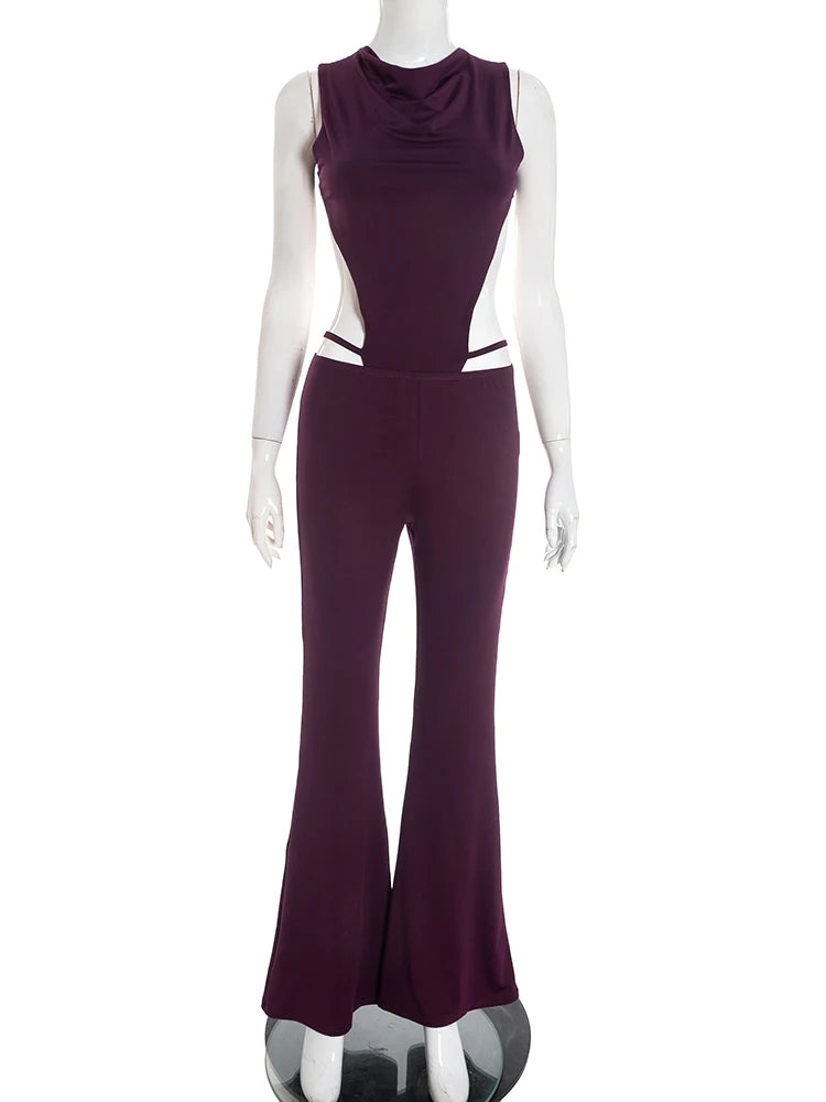 Joskaa Backless Sleeveless Flare Two Piece Set - two piece set image 2
