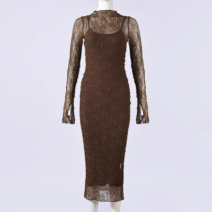 Joskaa Lace Long Sleeve Maxi Two Piece Set - two piece set image 7