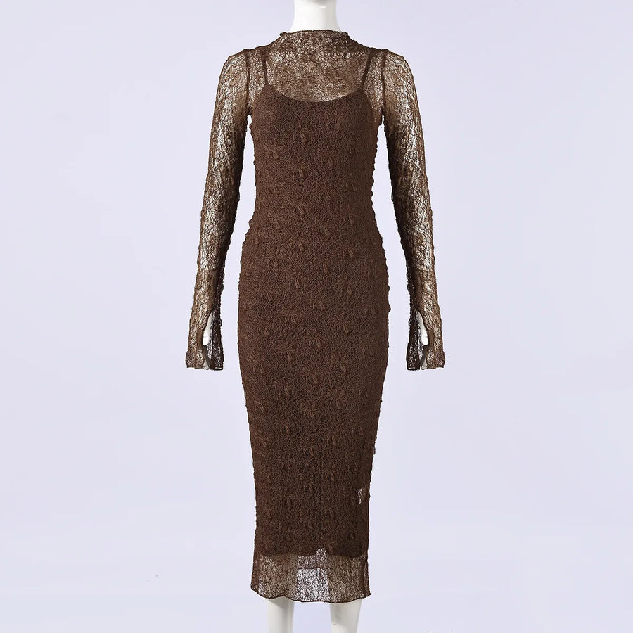 Joskaa Lace Long Sleeve Maxi Two Piece Set - two piece set image 7