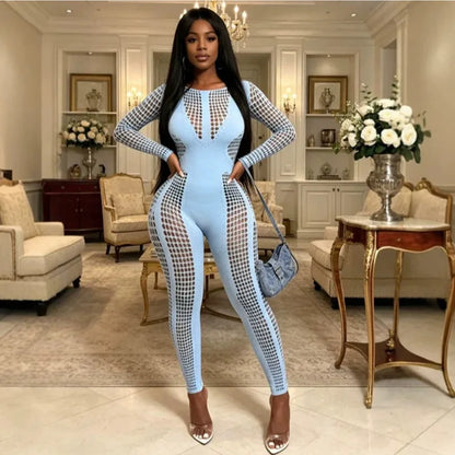 Women's Cutout Long Sleeve Bodycon Romper