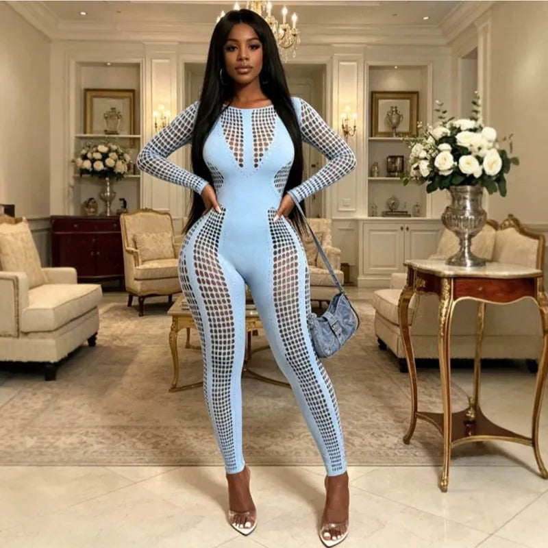 Women's Cutout Long Sleeve Bodycon Romper
